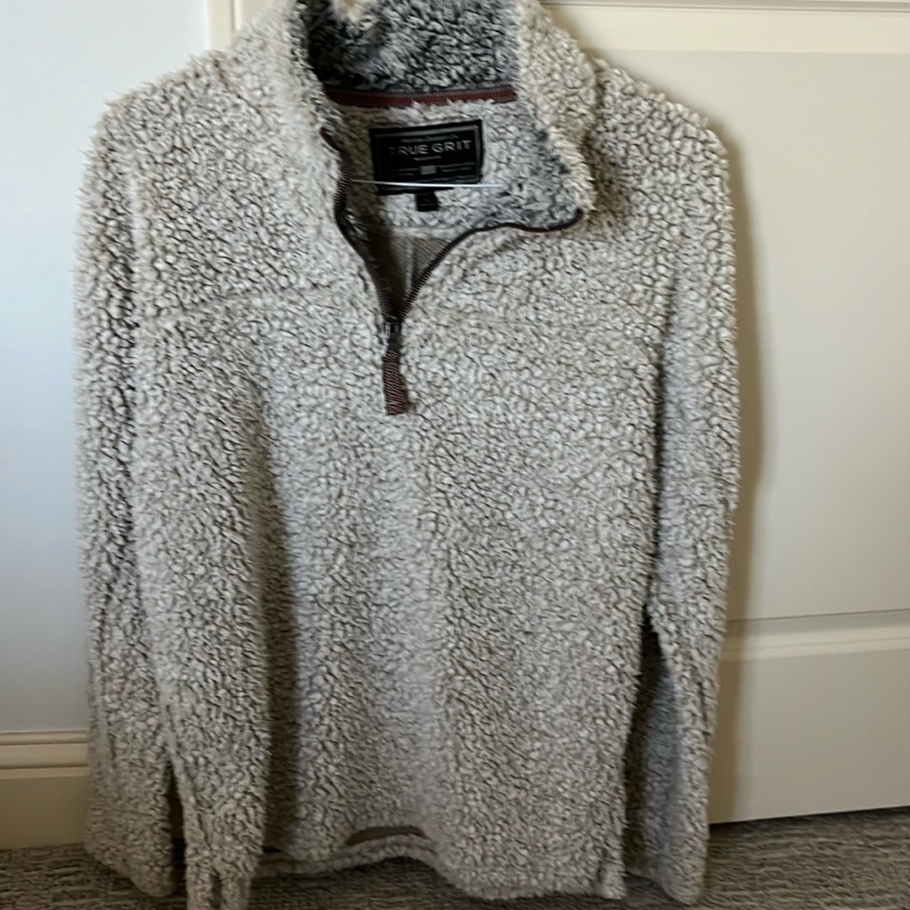 True Grit half zip fuzzy pullover